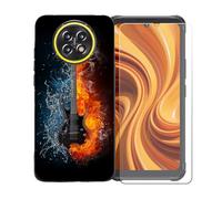GYDQQKJ Funda para Cubot King Kong Ace 5 + Protector de Pantalla Protectora Vidrio Cristal Film Templado, Negro Suave TPU Silicona Cover Carcasa Caso Case para (6.75") - BST16
