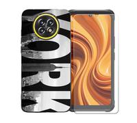 GYDQQKJ Funda para Cubot King Kong Ace 5 + Protector de Pantalla Protectora Vidrio Cristal Film Templado, Negro Suave TPU Silicona Cover Carcasa Caso Case para (6.75") - BST5