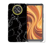 GYDQQKJ Funda para Cubot King Kong Ace 5 + Protector de Pantalla Protectora Vidrio Cristal Film Templado, Negro Suave TPU Silicona Cover Carcasa Caso Case para (6.75") - LLM9