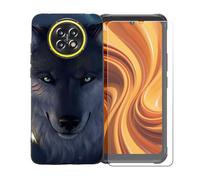 GYDQQKJ Funda para Cubot King Kong Ace 5 + Protector de Pantalla Protectora Vidrio Cristal Film Templado, Negro Suave TPU Silicona Cover Carcasa Caso Case para (6.75") - BST12