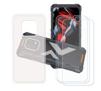 GYDQQKJ Funda para Cubot King Kong ES3 + 3 Piezas Vidrio Protector de Pantalla Cristal Templado Film, Translúcido Suave TPU Silicona Cover Carcasa Caso Case para (6.75")