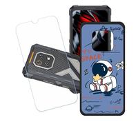GYDQQKJ Funda para Cubot King Kong ES3 + Protector de Pantalla Protectora Vidrio Cristal Film Templado, Negro Suave TPU Silicona Cover Carcasa Caso Case para (6.75") - LH69