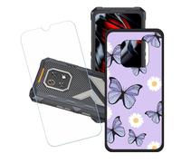 GYDQQKJ Funda para Cubot King Kong ES3 + Protector de Pantalla Protectora Vidrio Cristal Film Templado, Negro Suave TPU Silicona Cover Carcasa Caso Case para (6.75") - LH88