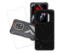 GYDQQKJ Funda para Cubot King Kong ES3 + Protector de Pantalla Protectora Vidrio Cristal Film Templado, Negro Suave TPU Silicona Cover Carcasa Caso Case para (6.75") - LH32