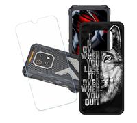 GYDQQKJ Funda para Cubot King Kong ES3 + Protector de Pantalla Protectora Vidrio Cristal Film Templado, Negro Suave TPU Silicona Cover Carcasa Caso Case para (6.75") - LH42