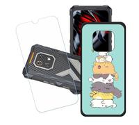 GYDQQKJ Funda para Cubot King Kong ES3 + Protector de Pantalla Protectora Vidrio Cristal Film Templado, Negro Suave TPU Silicona Cover Carcasa Caso Case para (6.75") - LH21
