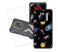 GYDQQKJ Funda para Cubot King Kong ES3 + Protector de Pantalla Protectora Vidrio Cristal Film Templado, Negro Suave TPU Silicona Cover Carcasa Caso Case para (6.75") - LH93