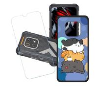 GYDQQKJ Funda para Cubot King Kong ES3 + Protector de Pantalla Protectora Vidrio Cristal Film Templado, Negro Suave TPU Silicona Cover Carcasa Caso Case para (6.75") - LH66