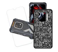 GYDQQKJ Funda para Cubot King Kong ES3 + Protector de Pantalla Protectora Vidrio Cristal Film Templado, Negro Suave TPU Silicona Cover Carcasa Caso Case para (6.75") - LH24