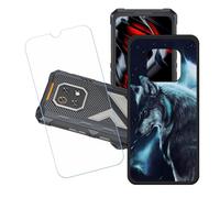 GYDQQKJ Funda para Cubot King Kong ES3 + Protector de Pantalla Protectora Vidrio Cristal Film Templado, Negro Suave TPU Silicona Cover Carcasa Caso Case para (6.75") - LH54