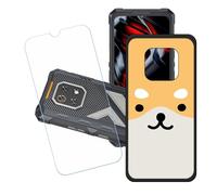 GYDQQKJ Funda para Cubot King Kong ES3 + Protector de Pantalla Protectora Vidrio Cristal Film Templado, Negro Suave TPU Silicona Cover Carcasa Caso Case para (6.75") - LH83