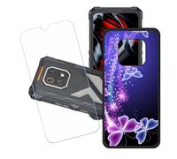 GYDQQKJ Funda para Cubot King Kong ES3 + Protector de Pantalla Protectora Vidrio Cristal Film Templado, Negro Suave TPU Silicona Cover Carcasa Caso Case para (6.75") - LH96