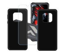 GYDQQKJ Funda para Cubot King Kong ES3 + Vidrio Protector de Pantalla Cristal Templado Film, 2-Pack Negro Suave TPU Silicona Cover Carcasa Caso Case para (6.75")