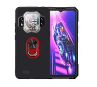 GYDQQKJ Funda para Cubot King Kong X (6.58"), Carcasa Shell Negro Flexible Ultra Soft Slim Suave TPU Silicona Cover Gel Tapa Caso Case para Cubot King Kong X (Rojo Anillo Soporte)