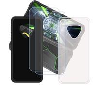 GYDQQKJ Funda para Cubot Kingkong Mini 4 + 2 Piezas Vidrio Protector de Pantalla Cristal Templado Film, 2-Pack Translúcido + Negro Suave TPU Silicona Cover Carcasa Caso Case para (4.70")