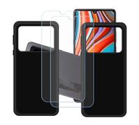 GYDQQKJ Funda para Cubot X100 + 2 Piezas Vidrio Protector de Pantalla Cristal Templado Film, 2-Pack Negro Suave TPU Silicona Cover Carcasa Caso Case para (6.88")