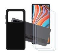 GYDQQKJ Funda para Cubot X100 + 3 Piezas Vidrio Protector de Pantalla Cristal Templado Film, Negro Suave TPU Silicona Cover Carcasa Caso Case para (6.88")