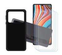GYDQQKJ Funda para Cubot X100 + 4 Piezas Vidrio Protector de Pantalla Cristal Templado Film, Negro Suave TPU Silicona Cover Carcasa Caso Case para (6.88")