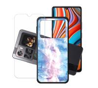 GYDQQKJ Funda para Cubot X100 + Protector de Pantalla Protectora Vidrio Cristal Film Templado, Negro Suave TPU Silicona Cover Carcasa Caso Case para (6.88") - LH34