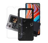 GYDQQKJ Funda para Cubot X100 + Protector de Pantalla Protectora Vidrio Cristal Film Templado, Negro Suave TPU Silicona Cover Carcasa Caso Case para (6.88") - LH98