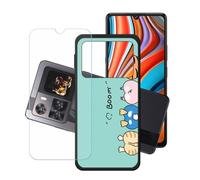 GYDQQKJ Funda para Cubot X100 + Protector de Pantalla Protectora Vidrio Cristal Film Templado, Negro Suave TPU Silicona Cover Carcasa Caso Case para (6.88") - LH68