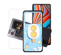 GYDQQKJ Funda para Cubot X100 + Protector de Pantalla Protectora Vidrio Cristal Film Templado, Negro Suave TPU Silicona Cover Carcasa Caso Case para (6.88") - LH84