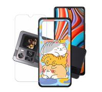 GYDQQKJ Funda para Cubot X100 + Protector de Pantalla Protectora Vidrio Cristal Film Templado, Negro Suave TPU Silicona Cover Carcasa Caso Case para (6.88") - LH67