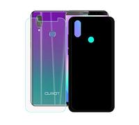 GYDQQKJ Funda para Cubot X19 S + Vidrio Protector de Pantalla Cristal Templado Film, DQG Negro Suave TPU Silicona Cover Carcasa Caso Case para Cubot X19 S (5.93")