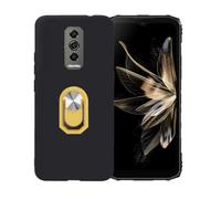 GYDQQKJ Funda para Doogee Blade 10 Pro Energy (6.56"), Carcasa Shell Negro Flexible Ultra Soft Slim Suave Silicona Cover Gel Tapa Caso Case para (Amarillo Anillo Soporte)