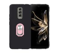 GYDQQKJ Funda para Doogee Blade 10 Pro Energy (6.56"), Carcasa Shell Negro Flexible Ultra Soft Slim Suave Silicona Cover Gel Tapa Caso Case para (Rosa Anillo Soporte)