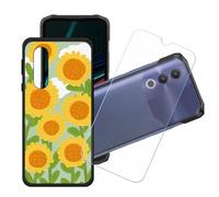 GYDQQKJ Funda para Doogee Blade 20 Turbo + Protector de Pantalla Protectora Vidrio Cristal Film Templado, Negro Suave TPU Silicona Cover Carcasa Caso Case para (6.60") - LH91