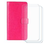 GYDQQKJ Funda para Doogee Blade GT Pro 6.72 Pulgadas, [3 Protector de Pantalla Vidrio Templado] + Leather Carcasa Tapa Bumper PU Caso Case Flip Cuero Wallet Cover Rosas