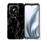GYDQQKJ Funda para Doogee Blade GT Pro + Protector de Pantalla Protectora Vidrio Cristal Film Templado, Negro Suave TPU Silicona Cover Carcasa Caso Case para (6.72") - LLM9