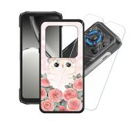 GYDQQKJ Funda para Doogee Blade20 Play + Protector de Pantalla Protectora Vidrio Cristal Film Templado, Negro Suave TPU Silicona Cover Carcasa Caso Case para (6.60") - LH65