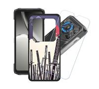 GYDQQKJ Funda para Doogee Blade20 Play + Protector de Pantalla Protectora Vidrio Cristal Film Templado, Negro Suave TPU Silicona Cover Carcasa Caso Case para (6.60") - LH51