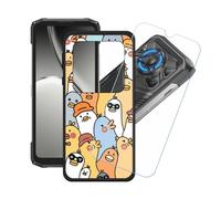 GYDQQKJ Funda para Doogee Blade20 Play + Protector de Pantalla Protectora Vidrio Cristal Film Templado, Negro Suave TPU Silicona Cover Carcasa Caso Case para (6.60") - LH74