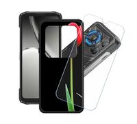 GYDQQKJ Funda para Doogee Blade20 Play + Protector de Pantalla Protectora Vidrio Cristal Film Templado, Negro Suave TPU Silicona Cover Carcasa Caso Case para (6.60") - LH28