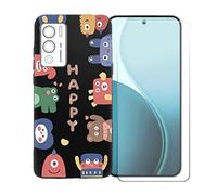 GYDQQKJ Funda para Doogee N60 Pro + Protector de Pantalla Protectora Vidrio Cristal Film Templado, Negro Suave TPU Silicona Cover Carcasa Caso Case para (6.67") - LLM45