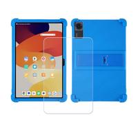 GYDQQKJ Funda para Doogee Tab A9 Pro Plus (11.0") + Protector de Pantalla Protectora Vidrio Cristal Film Templado, Azul Suave TPU Silicona Cover Carcasa Caso Case para - Azul