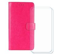 GYDQQKJ Funda para Doro Aurora A10 4.50 Pulgadas, [2 Protector de Pantalla Vidrio Templado] + Leather Carcasa Tapa Bumper PU Caso Case Flip Cuero Wallet Cover Rosas