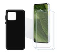 GYDQQKJ Funda para Fairphone 6 + 3 Piezas Vidrio Protector de Pantalla Cristal Templado Film, Negro Suave TPU Silicona Cover Carcasa Caso Case para (6.31")