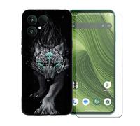 GYDQQKJ Funda para Fairphone 6 + Protector de Pantalla Protectora Vidrio Cristal Film Templado, Negro Suave TPU Silicona Cover Carcasa Caso Case para (6.31") - LLM22
