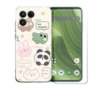 GYDQQKJ Funda para Fairphone 6 + Protector de Pantalla Protectora Vidrio Cristal Film Templado, Negro Suave TPU Silicona Cover Carcasa Caso Case para (6.31") - LLM47