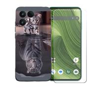 GYDQQKJ Funda para Fairphone 6 + Protector de Pantalla Protectora Vidrio Cristal Film Templado, Negro Suave TPU Silicona Cover Carcasa Caso Case para (6.31") - BST8