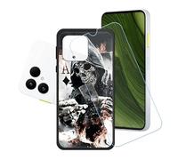 GYDQQKJ Funda para Fairphone 6 + Protector de Pantalla Protectora Vidrio Cristal Film Templado, Negro Suave TPU Silicona Cover Carcasa Caso Case para (6.31") - LH7