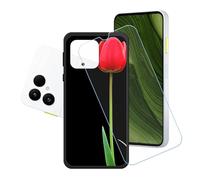 GYDQQKJ Funda para Fairphone 6 + Protector de Pantalla Protectora Vidrio Cristal Film Templado, Negro Suave TPU Silicona Cover Carcasa Caso Case para (6.31") - LH28
