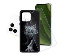 GYDQQKJ Funda para Fairphone 6 + Protector de Pantalla Protectora Vidrio Cristal Film Templado, Negro Suave TPU Silicona Cover Carcasa Caso Case para (6.31") - LH17