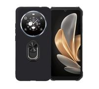 GYDQQKJ Funda para Fossibot F109S (6.75"), Carcasa Shell Negro Flexible Ultra Soft Slim Suave TPU Silicona Cover Gel Tapa Caso Case para Fossibot F109S (Negro Anillo Soporte)
