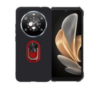 GYDQQKJ Funda para Fossibot F109S (6.75"), Carcasa Shell Negro Flexible Ultra Soft Slim Suave TPU Silicona Cover Gel Tapa Caso Case para Fossibot F109S (Rojo Anillo Soporte)