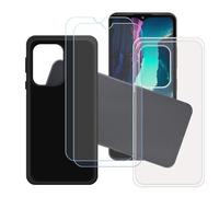 GYDQQKJ Funda para HMD Aura 2 + 2 Piezas Vidrio Protector de Pantalla Cristal Templado Film, Transparente + Negro Suave TPU Silicona Cover Carcasa Caso Case para (6.52")